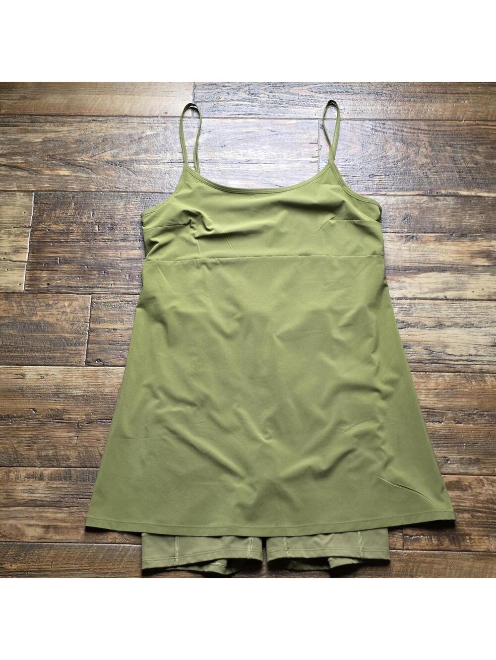 Fabletic Women's Olive Green Athletic Dress With Built In Shorts Size Medium